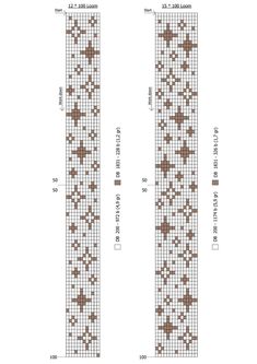 the cross stitch pattern is shown in brown and white