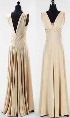 V Neck Sleeveless Party Dress ， Long Prom Dress cg9268 – classygown Bias Dress Draping, Bias Cut Dress Pattern, Elizabeth Hawes, Gaun Abad Pertengahan, Sleeveless Party Dress, Silk Evening Gown, Draped Bodice, 파티 드레스