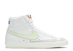 Wmns Blazer Mid '77 'Barely Volt' - Nike - CZ1055 108 - white/white/total orange/barely volt | Flight Club Nike Blazers, All Nike Shoes, Nike Blazer Mid 77, Nike Blazer Mid, Nike Blazers Mid, Cute Nike Shoes, Mens Shoes Casual Sneakers, Cute Nikes, Shoe Inspo