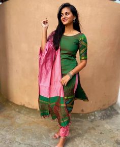 Chudidhar Designs, Plain Blouse Designs, Kalamkari Dresses, Ikkat Dresses, Salwar Pattern