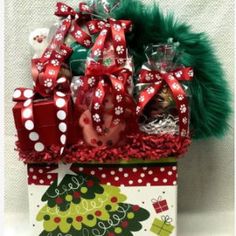 a gift box filled with lots of presents