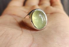 Natural Prehnite Ring, Signet Handmade Ring, 925 Solid Sterling Silver, 22k Gold Fill, Gemstone Ring, Men Women Ring, Birthday Gift 𝐆𝐞𝐦𝐬𝐭𝐨𝐧𝐞 𝐃𝐞𝐭𝐚𝐢𝐥𝐬 : Shape: Oval Stone:Prehnite Metal: 925 Solid silver Stone Color: Green Add this beautiful Ring in your accessories to make you feel unique. This ring have 925 stamp and you will receive a ring like the one in the picture. You can choose any size you want from drop down menu. We Accept Custom Order and Bulk Order Also, Feel free to contact me for any queries regarding custom or bulk order. 𝐒𝐞𝐞 𝐦𝐨𝐫𝐞 𝐢𝐭𝐞𝐦𝐬 𝐨𝐧 𝐦𝐲 𝐬𝐡𝐨𝐩: https://www.etsy.com/shop/RoyalJewelryHut Shipping detail:  Order are shipped within 2-3 business days by USPS or DHL e-commerce service. Estimate delivery time depend on the location and for USA Chunky Ring With Stone, Silver Ring Stone, Prehnite Ring, Chunky Silver Jewellery, Silver Stone Ring, Gemstone Rings Vintage, Jewelry Education, Silver Rings With Stones, Stamped Rings