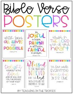 bible verse posters with colorful lettering