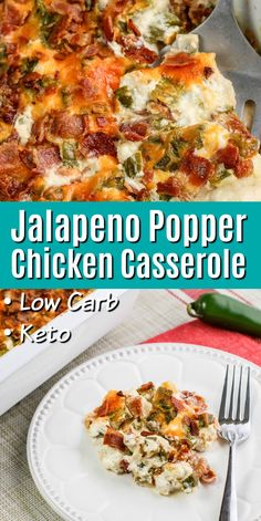 jalapeno popper chicken casserole with low carb keto