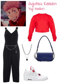 Yuji Itadori Outfit, Jujutsu Kaisen Inspired Outfits, Anime Character Inspired Outfits, Character Inspired Outfits Anime, Outfits Inspired By Anime Characters, Yuji Itadori Anime, Anime Fits