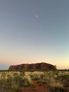 the moon is setting over ulurura, australia's ayeanned rock