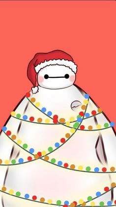 a cartoon character wearing a christmas hat