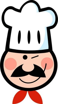 a chef's hat with a mustache and moustache on the face is shown