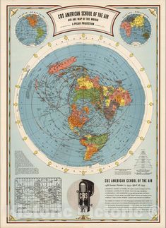 an old map shows the world as it is in different colors and sizes, including red