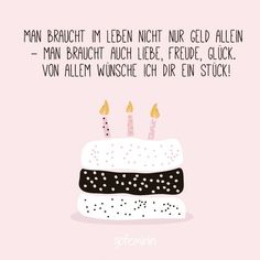 a birthday cake with candles on it and the words man braucht in german