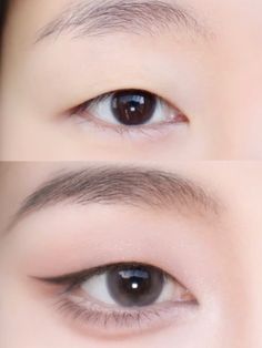 xiaohongshu cute natural monolid eye makeup look inspiration inspo idea asian chinese Korean Eye Makeup Monolid, Monolid Eye Makeup Korean Tutorials, Natural Makeup Asian Monolid, Korean Makeup For Monolids, One Eyelid Makeup, Monopod Eyeliner, Asian Makeup For Monolids, Pink Monolid Makeup, Igari Makeup Monolid