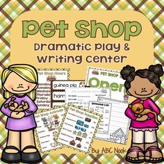 the pet shop dramatic play and writing center for students to learn how to write their own words