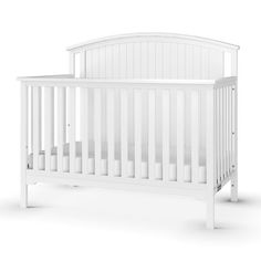 a white crib on a white background