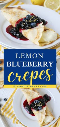 Lemon Blueberry Crepes, Easter brunch, easy breakfast ideas Lemon Cheesecake Filling, Cream Crepes, Morning Ideas