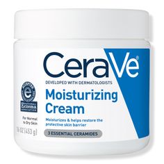 16.0 oz Moisturizing Cream with Hyaluronic Acid for Balanced to Dry Skin - CeraVe | Ulta Beauty Drugstore Moisturizer, Hyaluronic Acid Moisturizer, Cerave Moisturizing Cream, Body Lotion Cream, Moisturizing Face Cream, Cream For Dry Skin, Hydrating Moisturizer, Body Moisturizers, Best Moisturizer