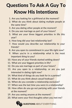 questions to ask a guy to know his intentions Some Questions To Ask, Great Questions, Relationship Lessons, Relationship Advice Quotes