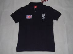 a black polo shirt with the british flag on it