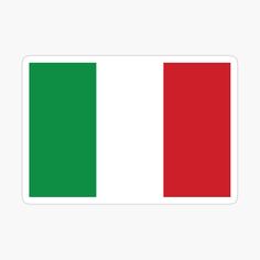 the flag of italy sticker on a white background with red, green and white stripes