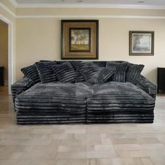 Dark Gray John Michael Designs Double Chaise Sofa Fluffy Couch Aesthetic, Big Living Room Couch, Sofa Chaise Living Room Ideas, Comfy Couch Aesthetic, Huge Couch, Fuzzy Couch, Giant Couch, Fluffy Couch, Love Couch