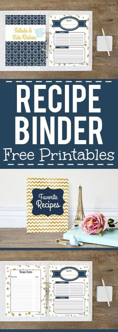 the recipe binder printables are on display