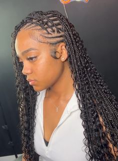 Flip Tribals With Knotless Braids, Fulani Bohemian Braids, Bday Hair, Boho Knotless, Bohemian Braids, Fulani Braids, Pretty Braided Hairstyles