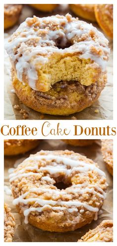 coffee cake donuts with icing on top