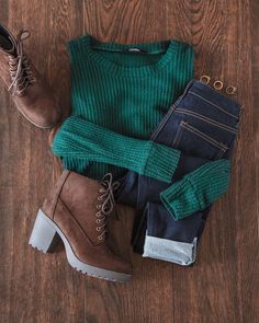 Borcegos con menos taco Looks Vintage, Fall Winter Outfits, Cute Casual Outfits, Autumn Winter Fashion, Trendy Outfits, Farmer, Sweater Top