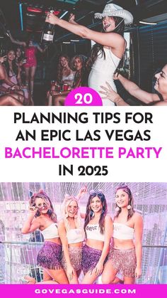 the bachelor party in las vegas with text overlay that reads planning tips for an epic las vegas bachelor party in 2055