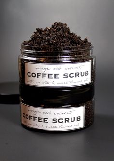 This homemade coffee scrub recipe without coconut oil is inspired by the Frank Body Original Coffee Scrub. Scented with a fresh blend of orange, coconut and cardamom, my coffee scrub recipe contains naturally emollient sweet almond oil, mineral rich pink Himalayan salt, anti-inflammatory blood orange essential oil, brown sugar, and ground coffee to exfoliate, smooth and brighten dull, aging or acne prone skin. Plus free printable labels for gifting. Coffee Scrub Recipe, Scrub Recipe Diy, Coffee Diy, Coconut Oil Soap, Natural Anti Aging Skin Care, Frank Body