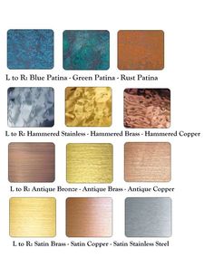 the different colors of metallic foils and other metal materials are shown in this chart