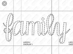 the word family written in cursive writing