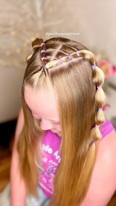 Cute Half Up Half Down Hairstyles Bubble Braids, Cute Half Up Half Down Bubble Braids, Bubble Braid With Butterfly Clips, Half Up Half Down Bubble Braid Pigtails, How To Do Half Up Bubble Braids, Half Up Bubble Braid, Jenna Raine, Bubble Braid, Half Up Half Down Hair