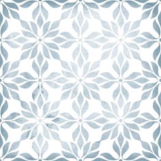 an abstract blue and white pattern with leaves on the bottom, in shades of gray