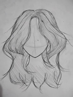 a drawing of a woman's head with long hair