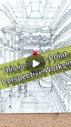 this is how 1 point perspective works on the floor in an art class or library