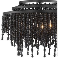 Crystorama Lighting-POP-A5076-MK-Collection: Poppy, Material: Steel, Finish Color: Matte Black, Width: 26.5", Height: 21.25", Depth: 26.5", Chain Length: 72", Lamping Type: Incandescent, Number Of Bulbs: 6, Wattage: 60 Watts, Dimmable: Yes, Moisture Rating: Damp Rated, Desc: In a perfect combination of texture and materials, the Poppy chandeliers natural, organic wooden beads create a rich visual impact to any space. Whether the look is rustic, boho, or a coastal vibe, this light is as versatile Hanging Light Bulbs, 6 Light Chandelier, Crystorama Lighting, Black Poppy, Bronze Chandelier, Candle Chandelier, Rustic Boho