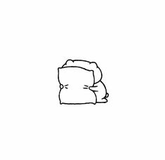 a black and white drawing of a pillow