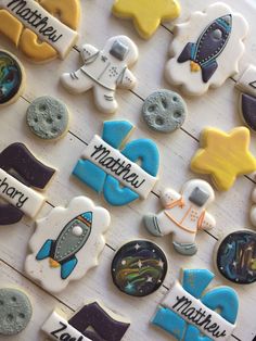 some cookies are decorated to look like outer space