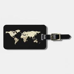 Gold Black Globe World Map Address Name Black Globe, Luggage Tag, Diy Business, Luggage Tags, Hat Crafts, Gaming Wall Art, Gold Black, Baby Accessories