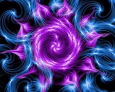 an abstract purple and blue spiral design