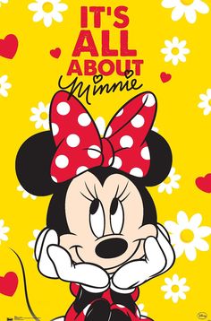 a minnie mouse poster with the words it's all about minnie