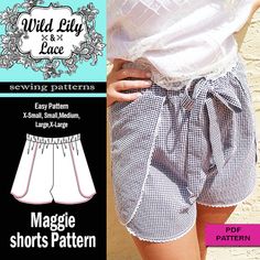 a woman's shorts pattern with the words, wild city lace