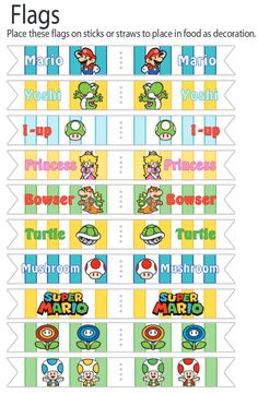 Mario Birthday Banner Free Printable, Mario Party Printables Free