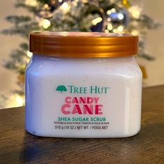 Holiday Edition Tree Hut Candy Cane Shea Sugar Scrub Remove Dry, Dull Skin And Reveal Soft, Smooth, Glowing Skin With Tree Hut Candy Cane Shea Sugar Scrub! Formulated With Sugar, Shea Butter, Peppermint, Vanilla Extract, And An Array Of Natural Oils, Tree Hut Candy Cane Sugar Scrub Exfoliates Skin While Balancing Skin's Hydration To Help Restore Natural Glow. Exfoliating Sugar Body Scrub Reveals Soft, Smooth Skin, Balances Skin's Hydration To Help Restore Natural Glow, And Leaves Skin Smelling D Christmas Tree Hut, Ulta Shopping, Candy Cane Sugar Scrub, Boost Circulation, Shea Sugar Scrub, Twisted Peppermint, Smooth Glowing Skin, Brightening Cleanser, Bathroom Stuff