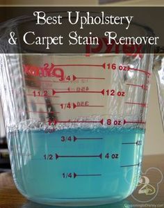 the best upholstery and carpet stain remover is in a measuring cup