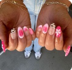 Types Of Pretty Face Animals, Nails With Cool Designs, Luv Nails, Girly Nails, Hippie Nails