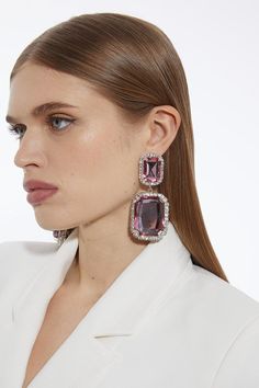 Polish Off An Occasion Look With A Pair Of Statement Earrings. Featuring Two Large Diamantes, Surrounded By Smaller, Shimmering Gemstones, With A Drop Design, These Earrings Are Ideal For Adding An Extra Layer Of Glamour To A Formal Look. Wear Them On Wedding Guest Days, To Party Nights, And Proms. Perfect When Worn Under An Up-Do For Optimum Elegance. Statement Diamante Framed Drop Earrings Bold, Large Diamante Accents Sparkling Gemstone Casing Statement Drop Design Secure Fastenings Petite Work Outfits, Petite Wedding Guest Dresses, Earrings Bold, Summer Bridesmaids, Fall Bridesmaids, Latest Maxi Dresses, Transitional Fashion, Summer Bridesmaid Dresses, Winter Wedding Guest Dress