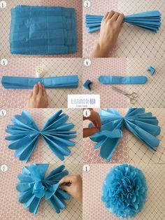 how to make tissue paper flowers that look like they have been folded in different directions