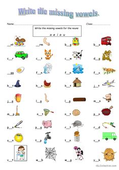 worksheet for the missing words in english with pictures and letters to be used