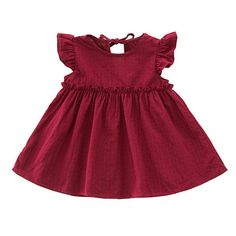 New Boutique Baby/Toddler Burgundy Flutter Sleeve Fall Dress With Tie Back, Lightweight Material Perfect For Fall Layering! Toddler Dresses For Fall, Toddler Burgandy Dress, Fall Toddler Dress For Christmas, Thanksgiving Dresses For Kids, Toddler Dress Sleeves, Toddler Fall Dress Pattern, Toddler Dress For Fall Wedding, Girls Ruffle Dress, Girls Summer Dress